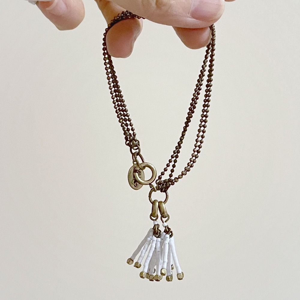 Club Monaco Crystal tassel detail bracelet